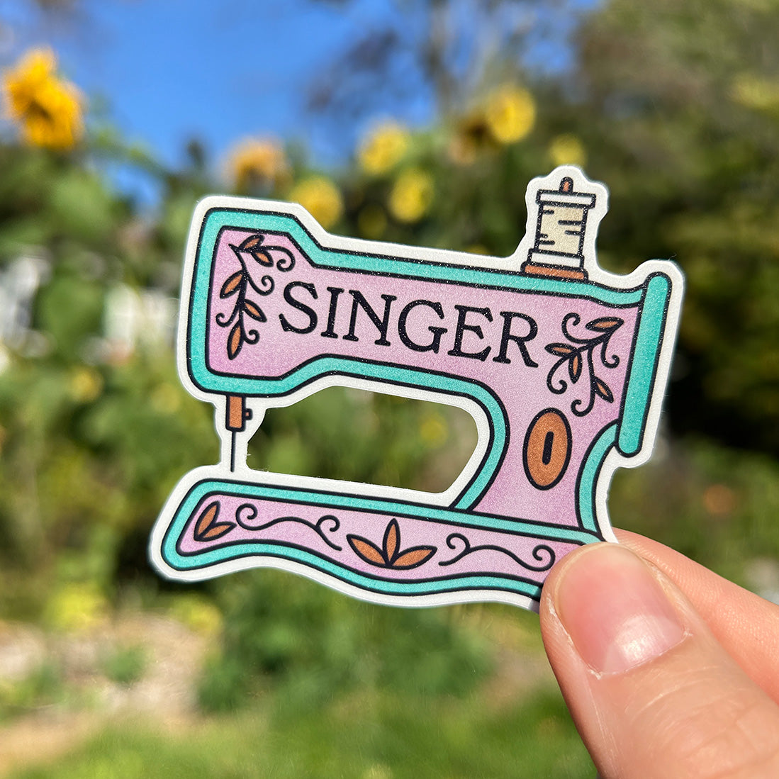 Autocollant en vinyle - Machine à coudre Singer