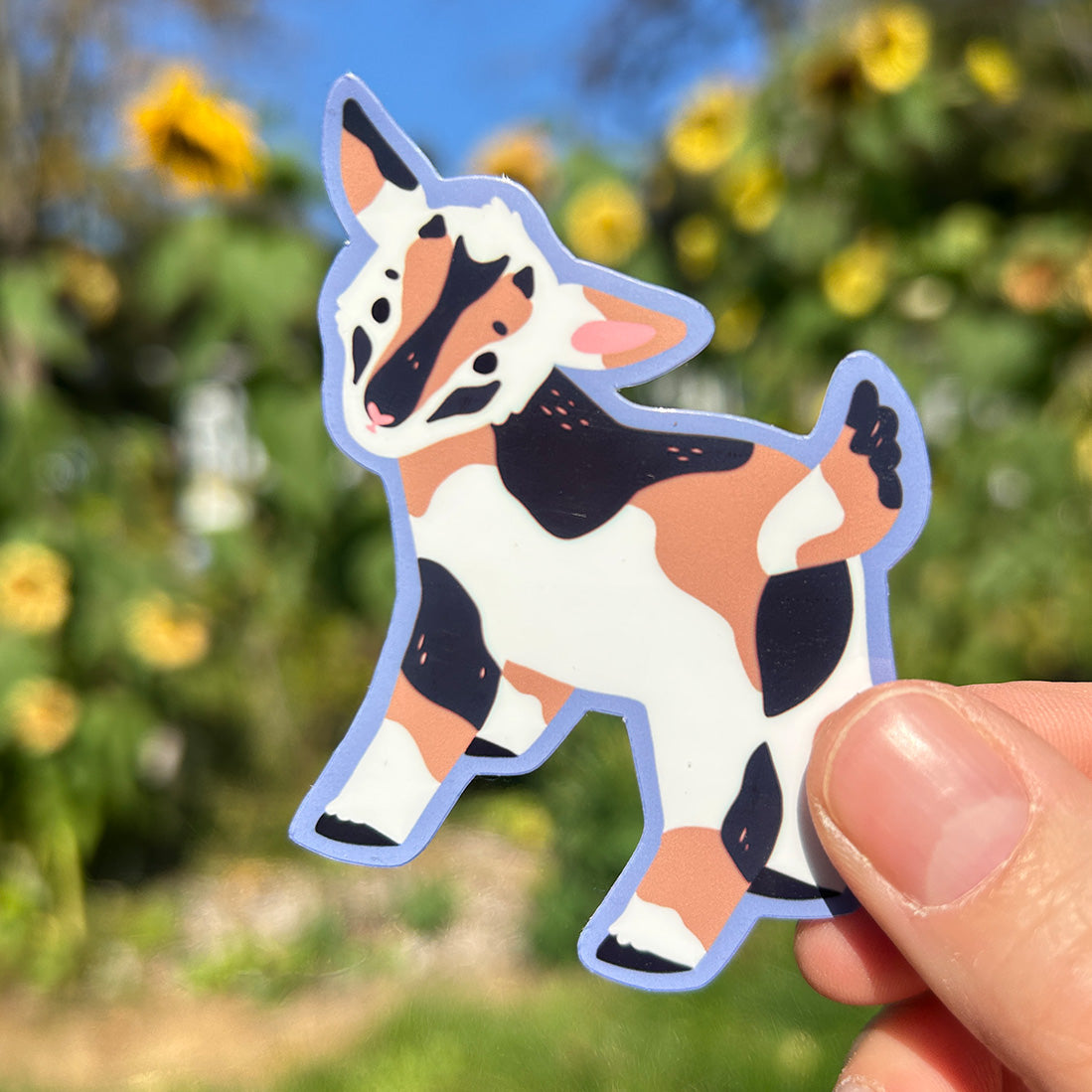 Autocollant en vinyle - Chèvre tricolore