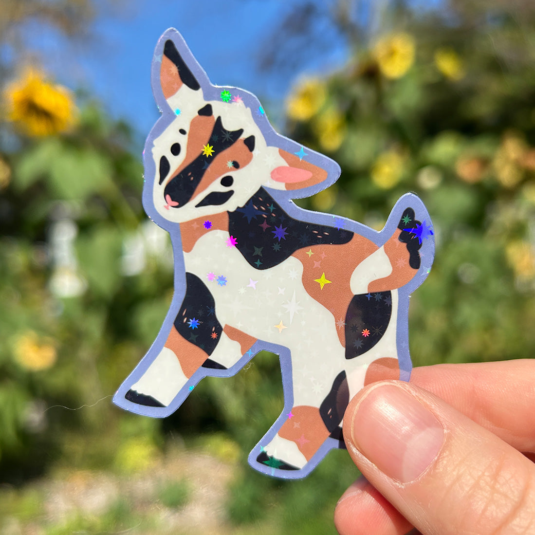 Autocollant en vinyle - Chèvre tricolore