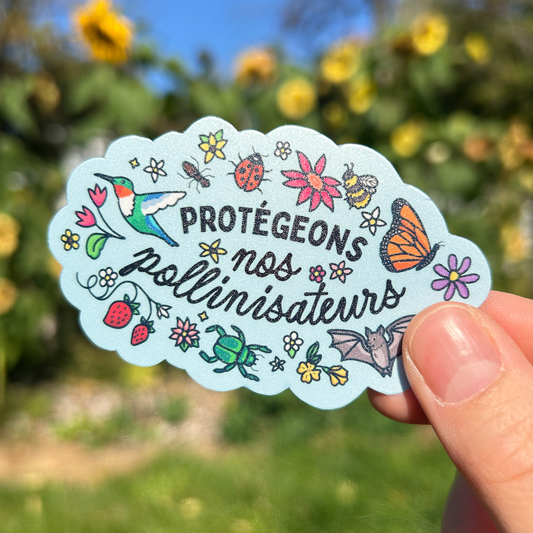 Autocollant en vinyle - Protégeons nos pollinisateurs