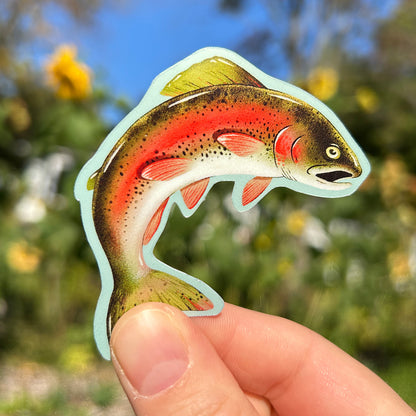 Autocollant en vinyle - Truite arc-en-ciel