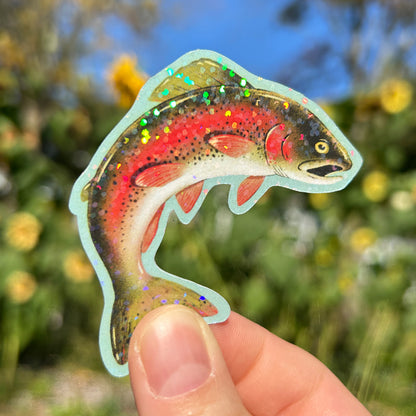 Autocollant en vinyle - Truite arc-en-ciel