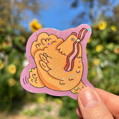 Autocollant en vinyle - Poule Bacon