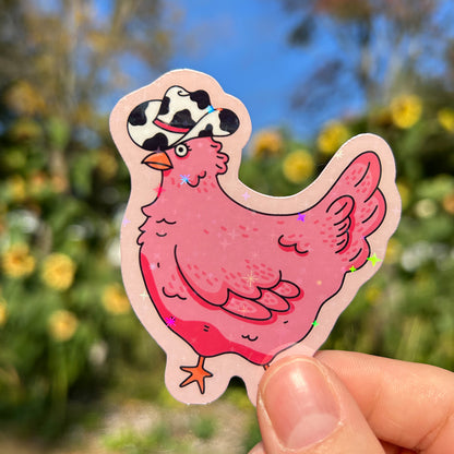 Autocollant en vinyle - Poule Country