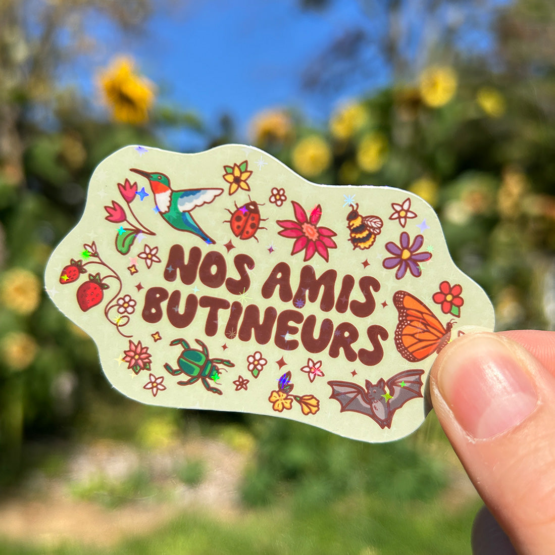 Autocollant en vinyle - Nos amis butineurs