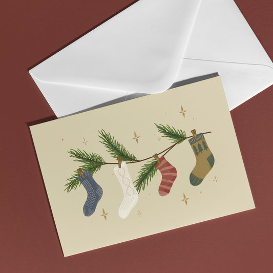 Carte de Noël - Bas de Noël