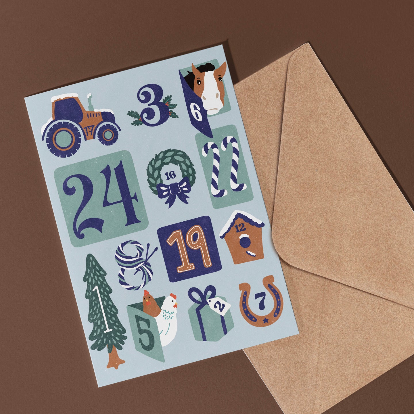 Carte de Noël - Calendrier de l'Avant