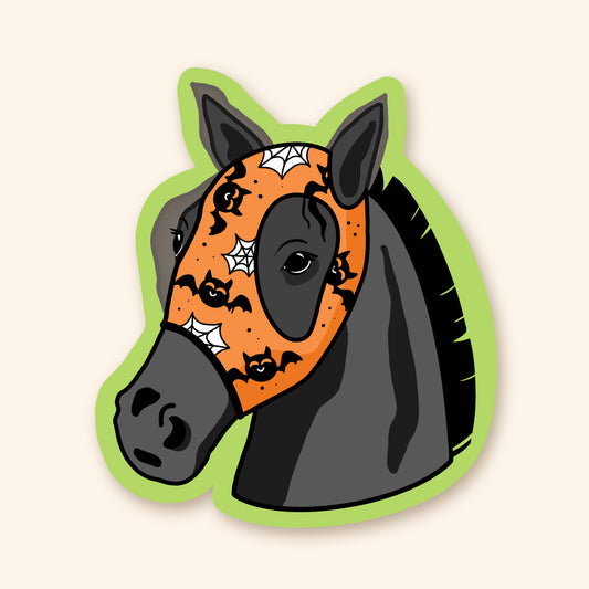 Autocollant en vinyle - Cheval Halloween Chauve-souris