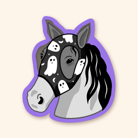 Autocollant en vinyle - Cheval Halloween Fantôme