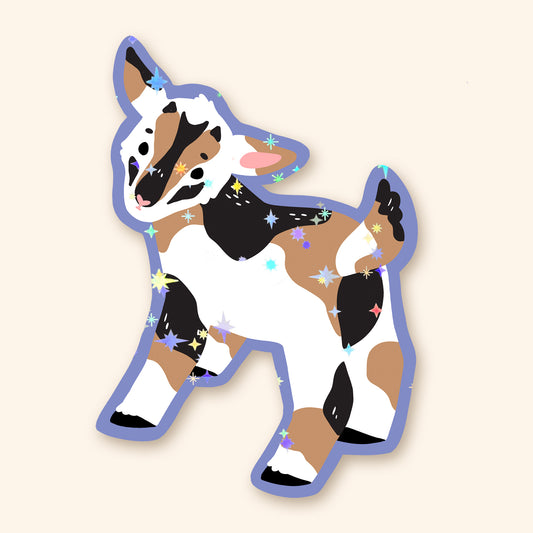 Autocollant en vinyle - Chèvre tricolore