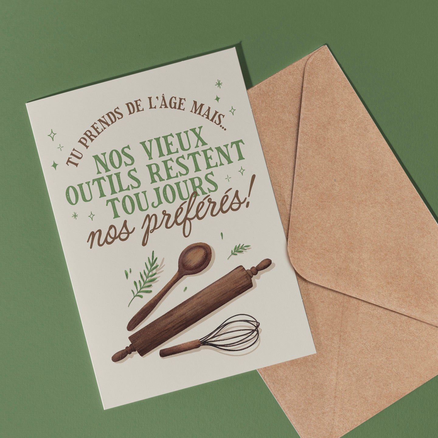 Carte de souhait - Nos vieux outils (de cuisine) restent toujours nos préférés!