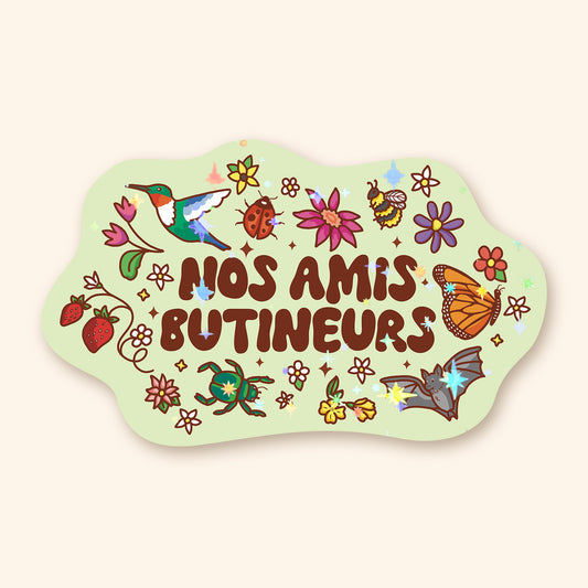 Autocollant en vinyle - Nos amis butineurs