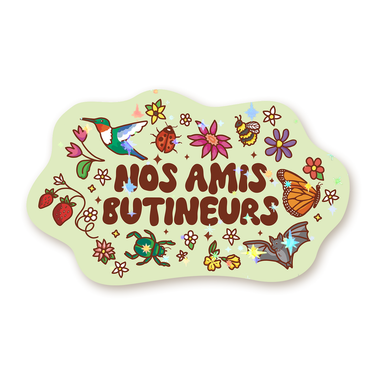 Autocollant en vinyle - Nos amis butineurs