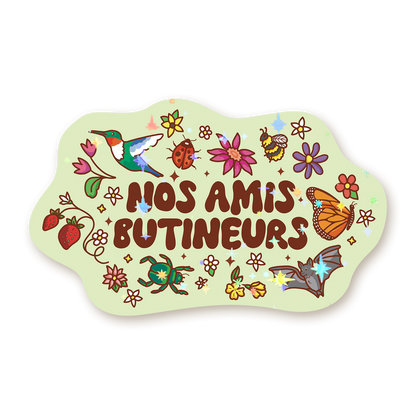 Autocollant en vinyle - Nos amis butineurs