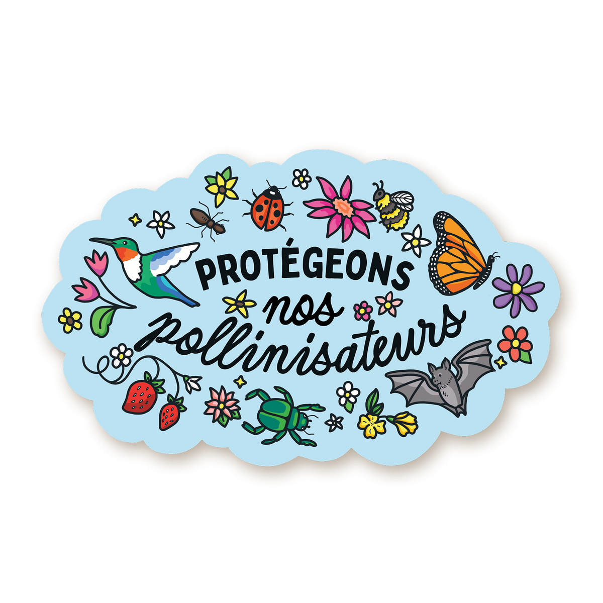 Autocollant en vinyle - Protégeons nos pollinisateurs