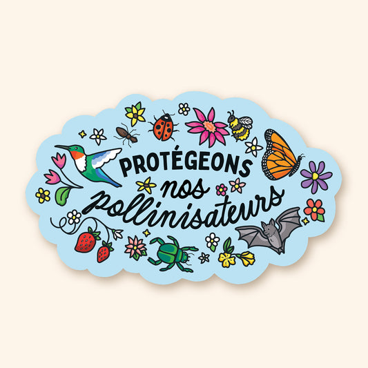 Autocollant en vinyle - Protégeons nos pollinisateurs