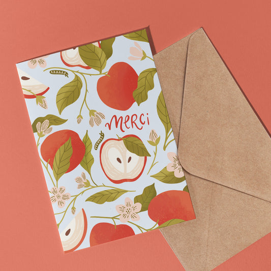 Carte de souhait - Pommier en fleur, Merci