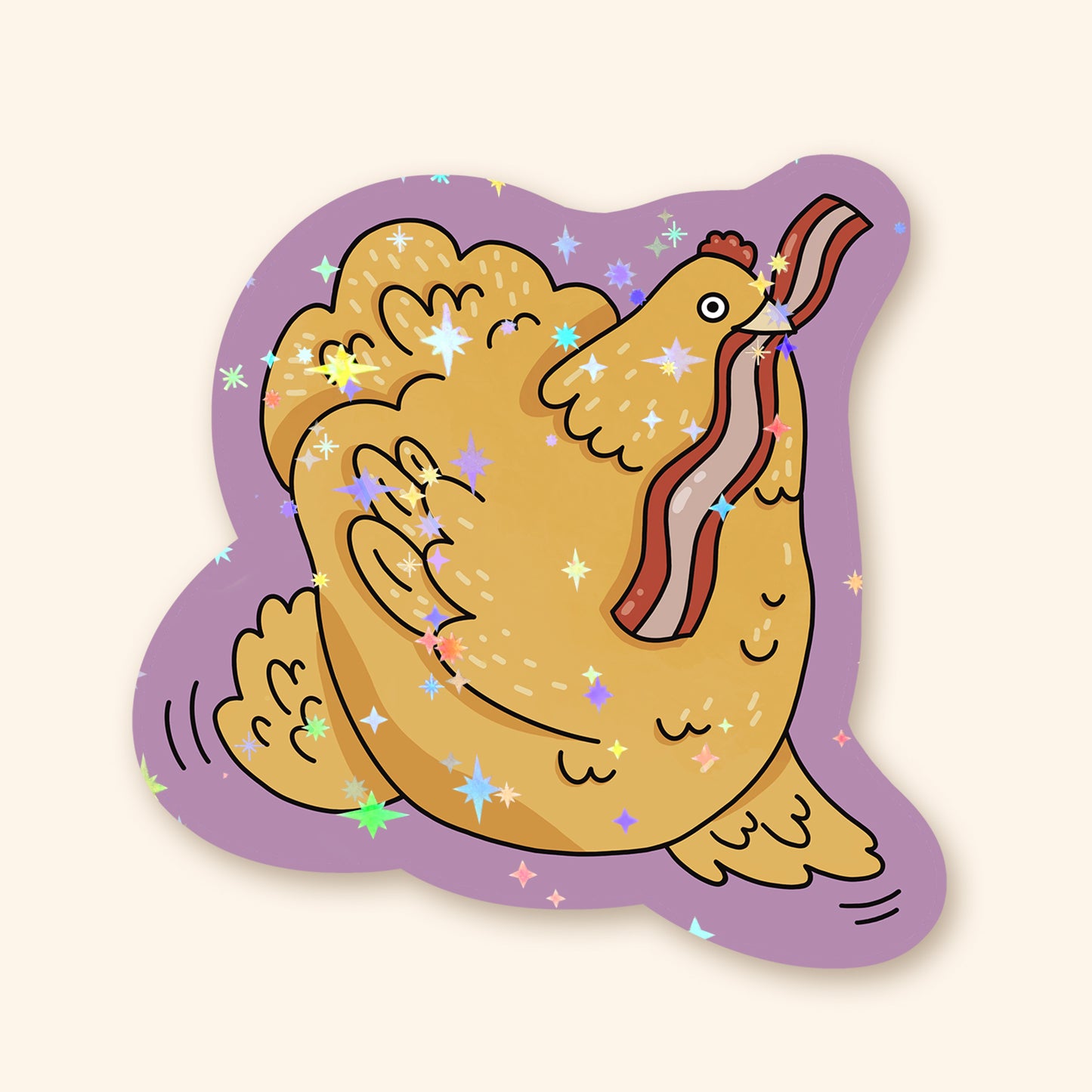 Autocollant en vinyle - Poule Bacon