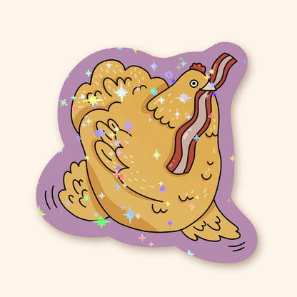 Autocollant en vinyle - Poule Bacon