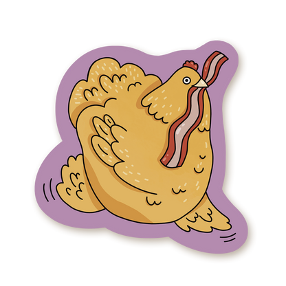 Autocollant en vinyle - Poule Bacon