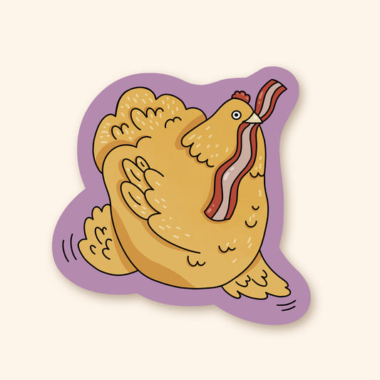 Autocollant en vinyle - Poule Bacon