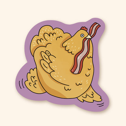 Autocollant en vinyle - Poule Bacon