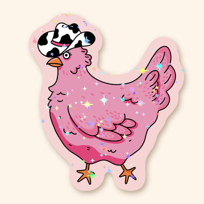 Autocollant en vinyle - Poule Country