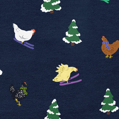 Coton ouaté - Poules skieuses