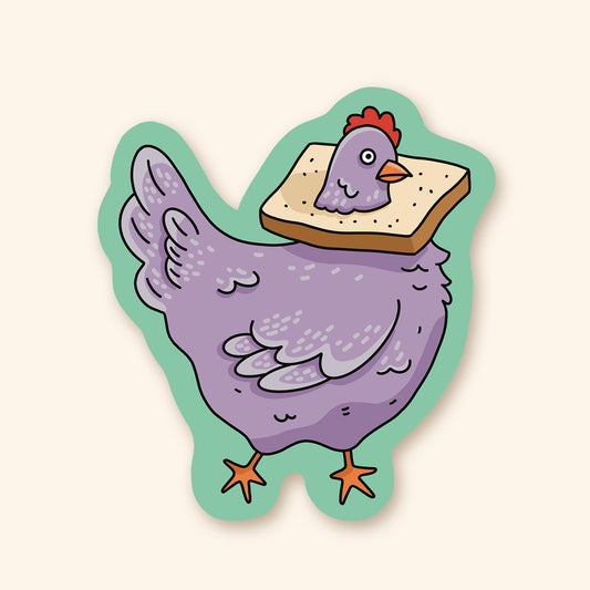 Autocollant en vinyle - Poule Toast