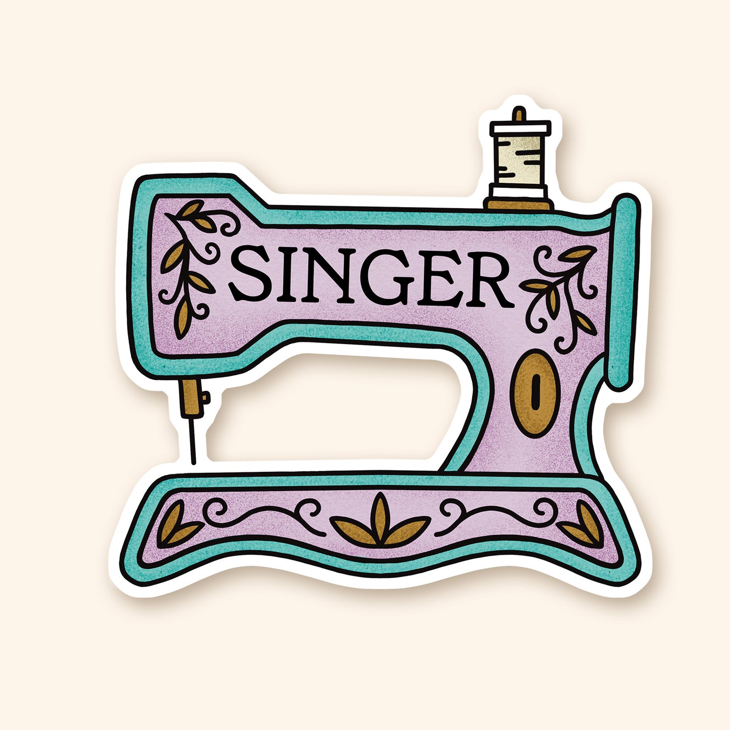 Autocollant en vinyle - Machine à coudre Singer