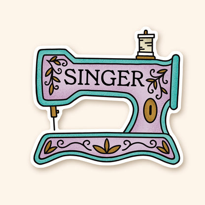Autocollant en vinyle - Machine à coudre Singer
