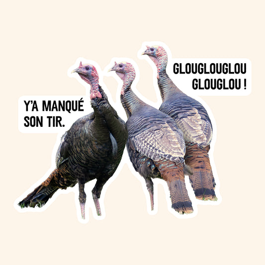 Autocollant en vinyle - Dindons de chasse