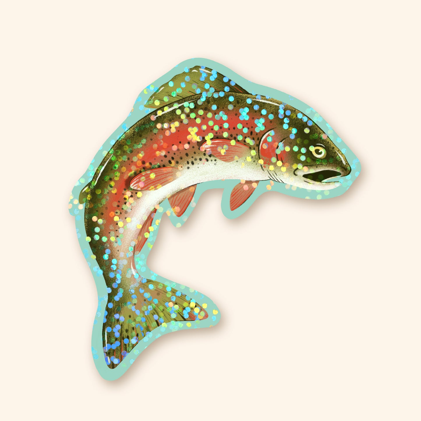 Autocollant en vinyle - Truite arc-en-ciel