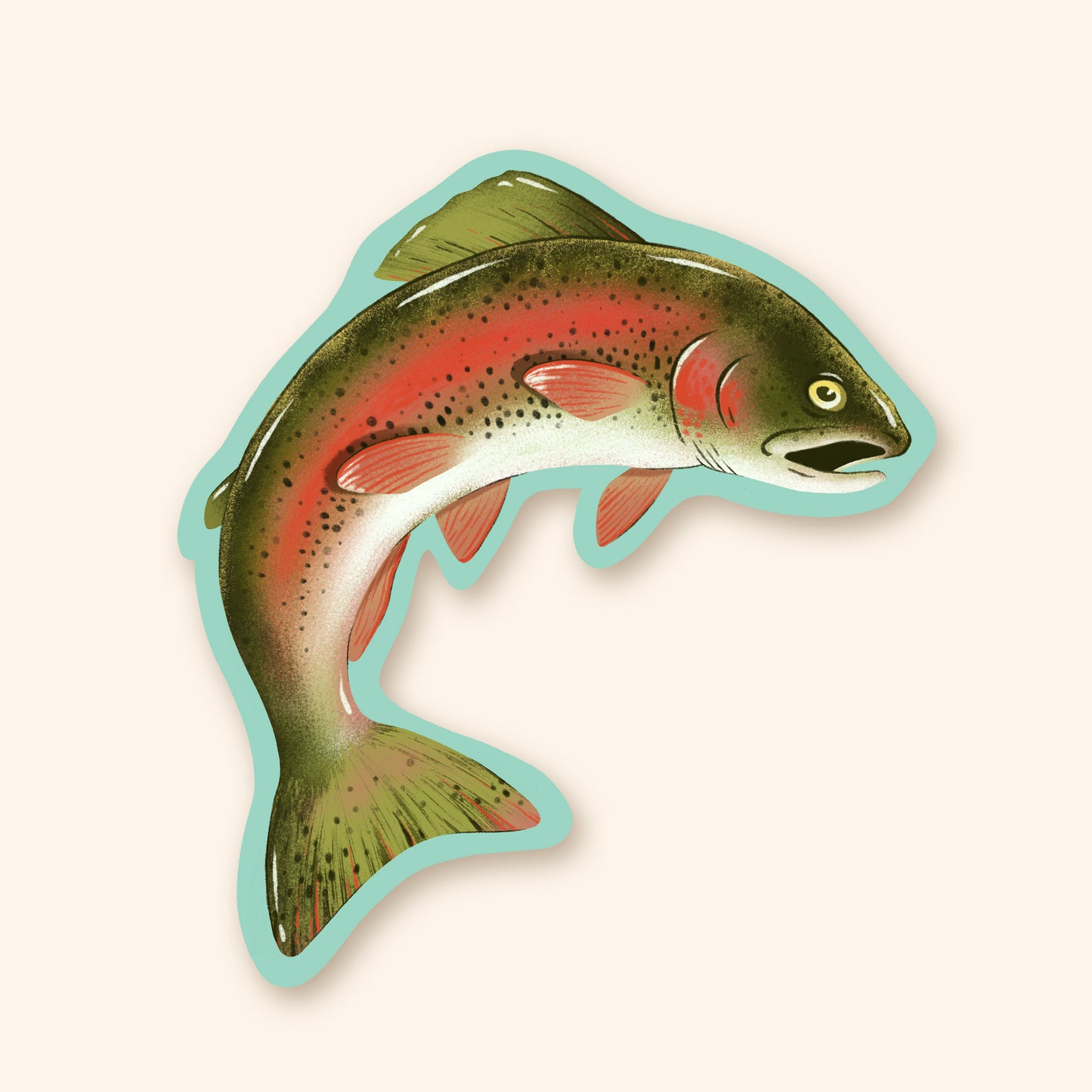 Autocollant en vinyle - Truite arc-en-ciel