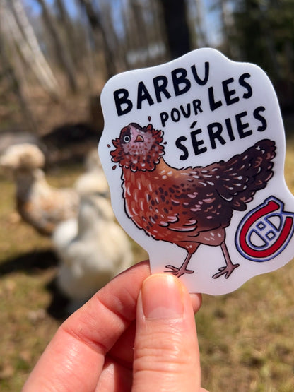 Autocollant en vinyle - Barbu pour les séries - ÉDITION CANADIENS