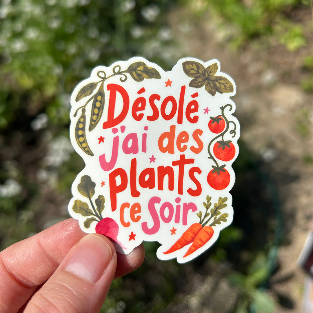 Autocollant en vinyle - Désolé j'ai des plans ce soir