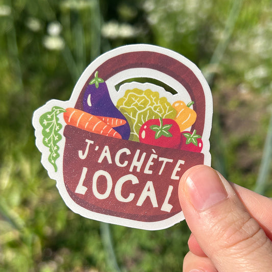 Autocollant en vinyle - J'achète local