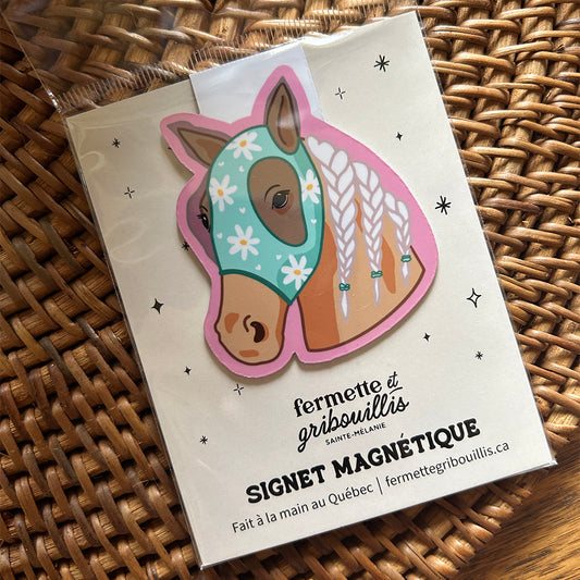 Signet magnétique - Cheval masque marguerite