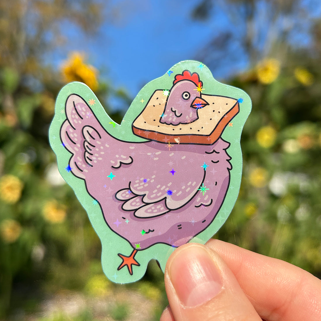 Autocollant en vinyle - Poule Pain